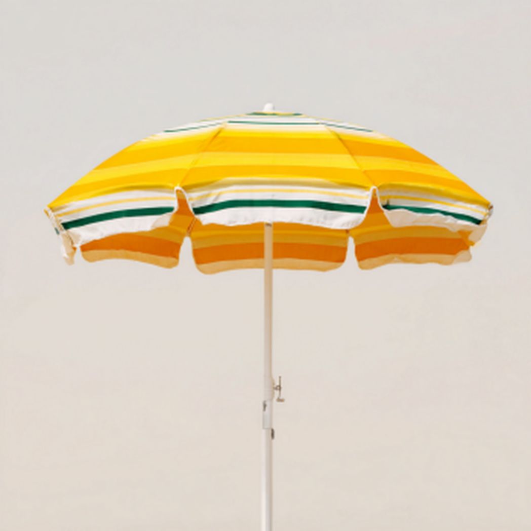 Parasol plażowy w kolorowe paski z materiału odpornego na wodę - 150 x 150 x 200