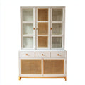 Witryna z przeszklonymi drzwiami do przechowywania w salonie z drewna - 80 x 40 x 180
